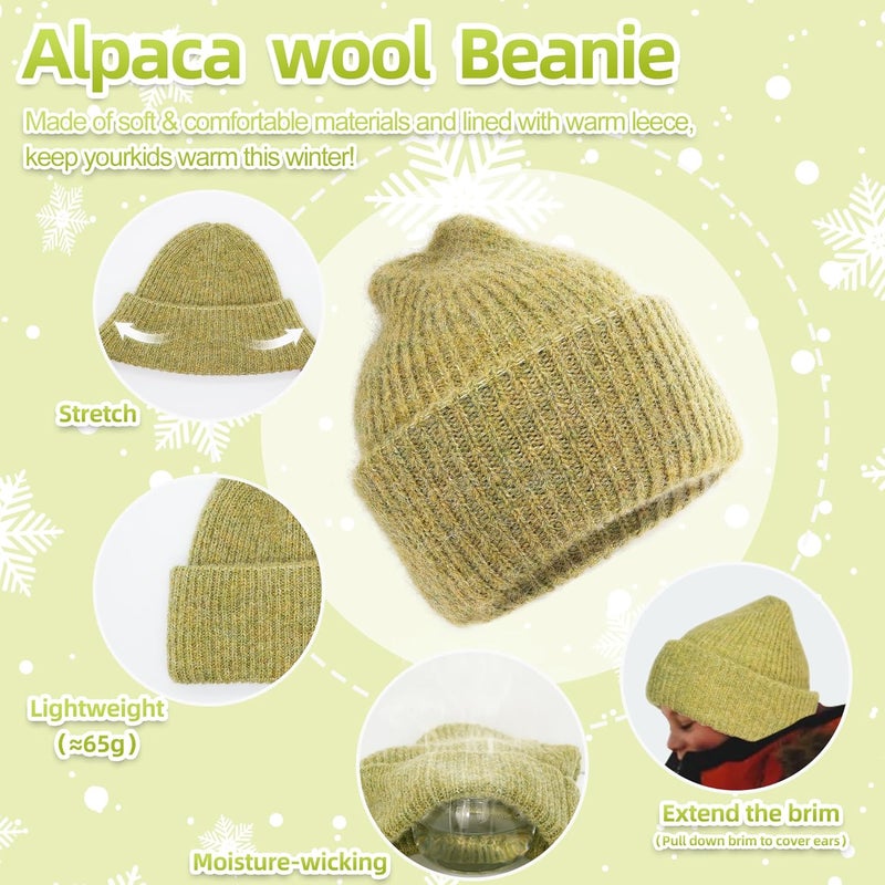 Silk Dream Alpaca Winter Hats for Kids Beanies Boys&Girls Toddler Beanie Hat Alpaca Wool Soft Fuzzy Warm Gift - Image 2